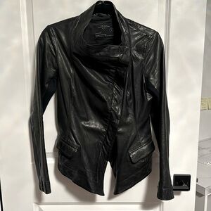 All Saints fitted leather jacket